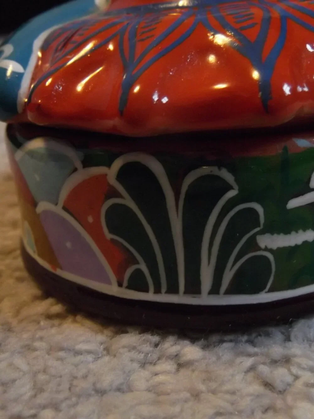 NWT Trinket Jewelry Box from Mexico in Hand Painted Bright Bold Colors